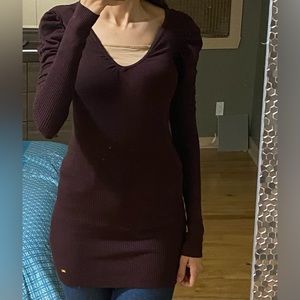 Brown sweater dress/top